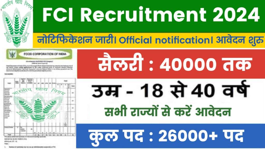 fci recruitment 2024 apply Online