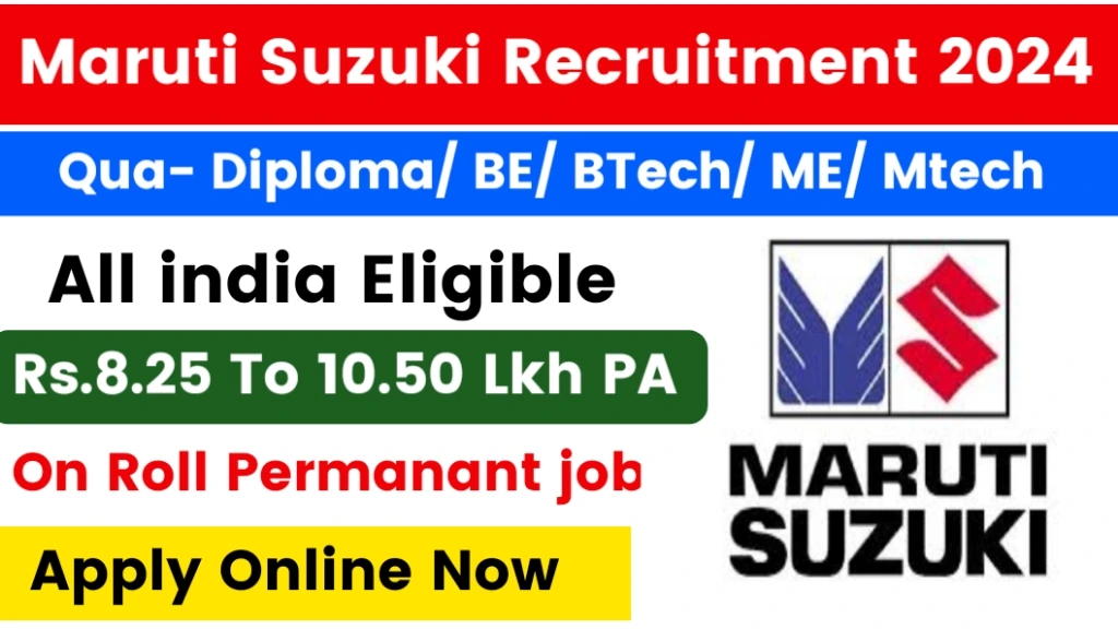 Maruti Suzuki Ltd Tool and dai Engineer All india Test Vacancy 2024