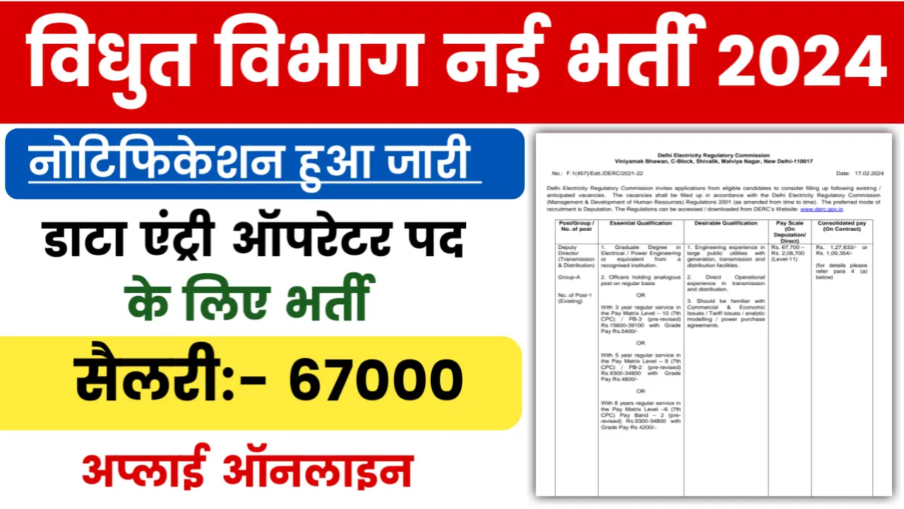 Electricity Department Computer Opretor Vacancy 2024