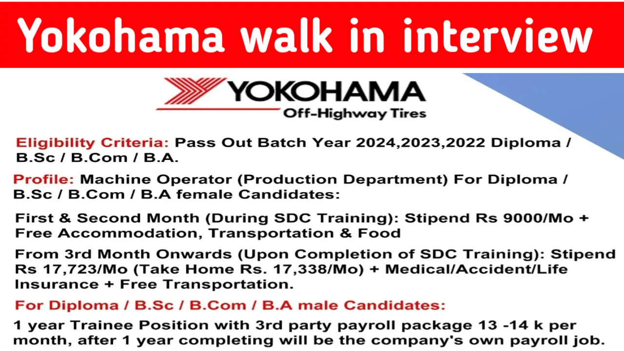 Yokohama Ltd Recruitment 2024