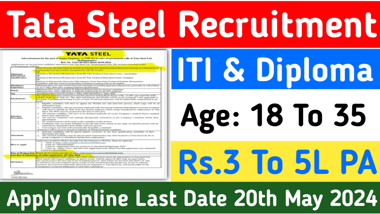 Tata Steel Ltd Recruitment 2024