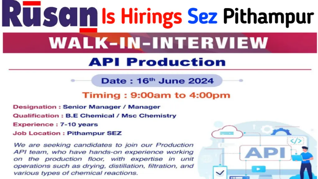 Rusan Pharma Latest Jobs in Pithampur