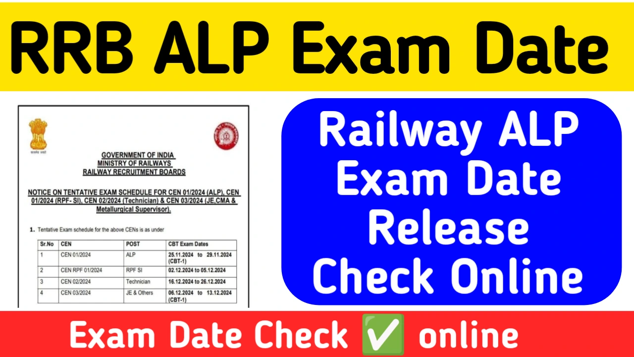 RRB ALP Exam Date 2024