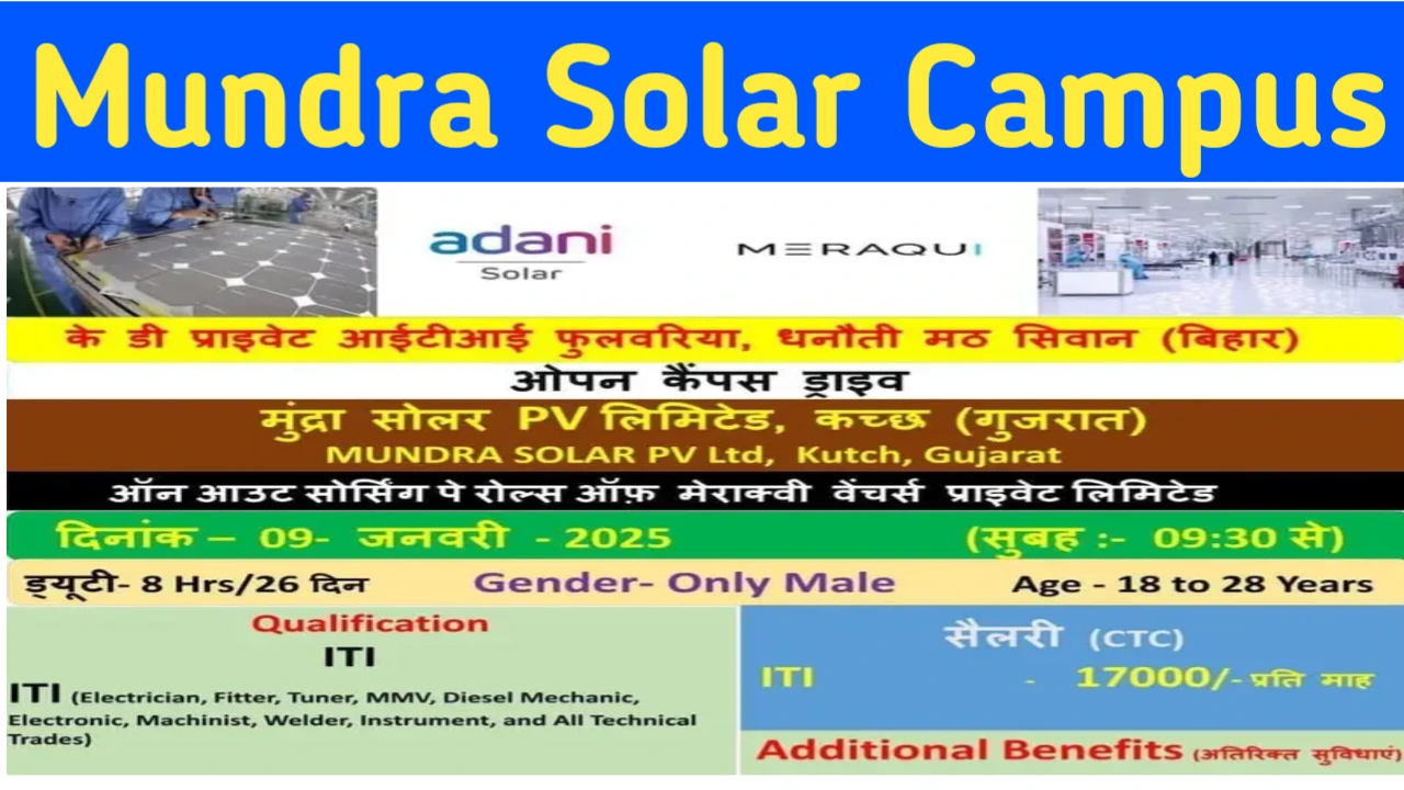 Mundra Solar Ltd ITI Job 2025