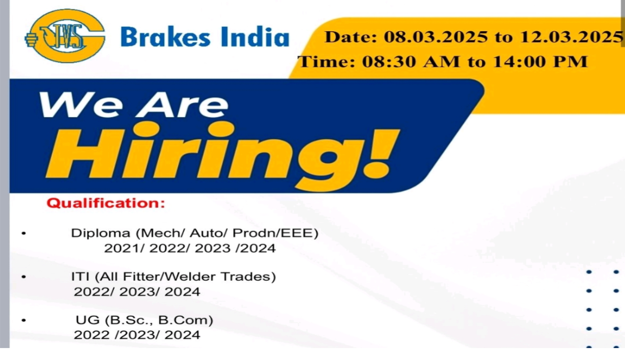 TVS Brakes Ltd Recruitment 2025