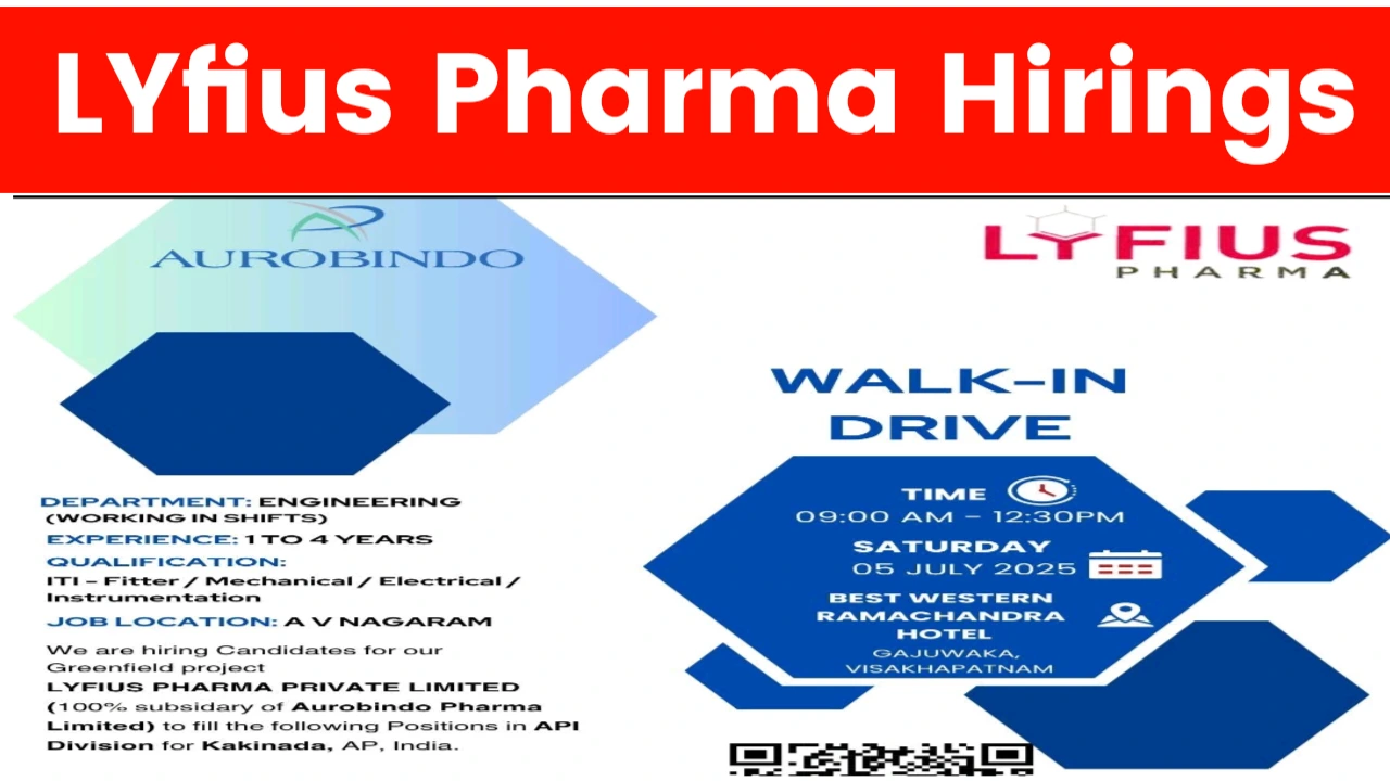 LYfius Pharma Ltd Walk in interview 2025