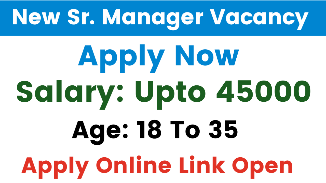 New Senior Manager Finance 2025