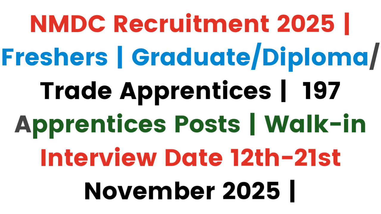NMDC Apprentice Recruitment 2025