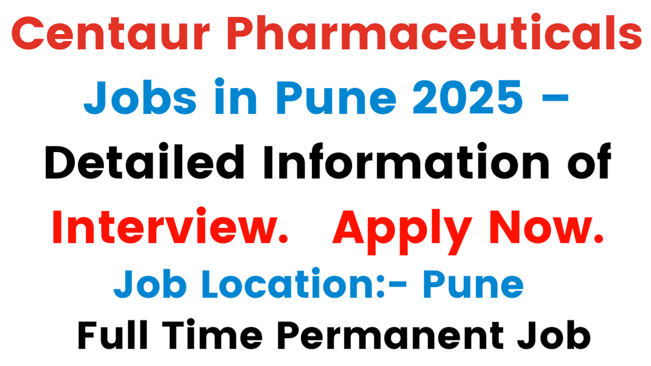 Pharma Company Jobs in Pune 2025