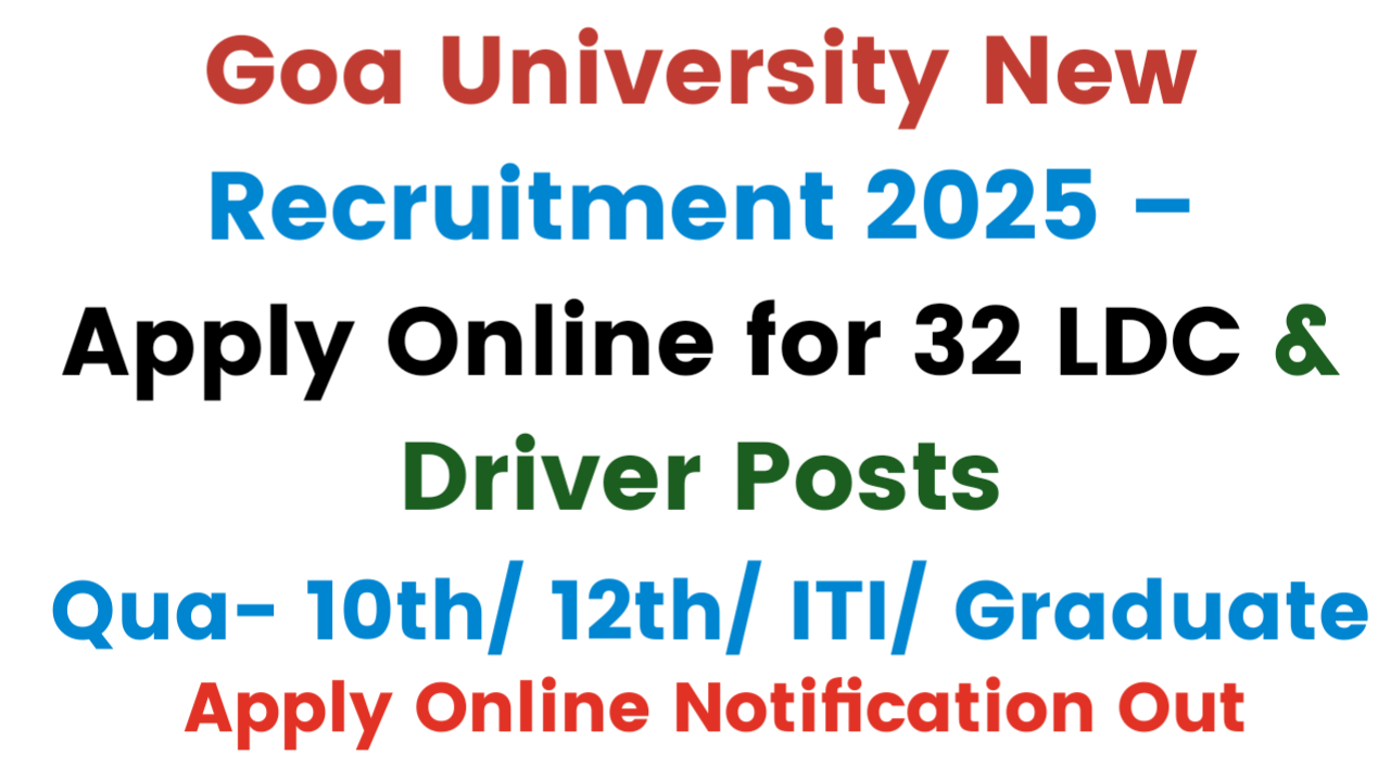 Goa University New Recruitment 2025