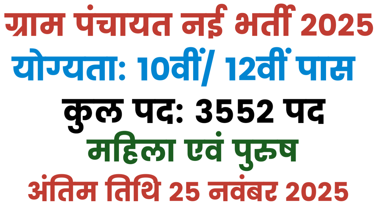 Panchayat Sachiv Vacancy 2025