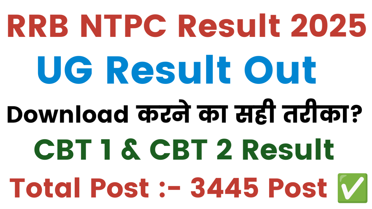 RRB NTPC UG result out 2025