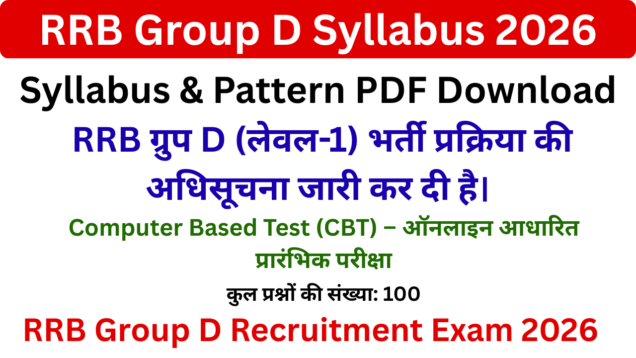 RRB Group D Syllabus 2026
