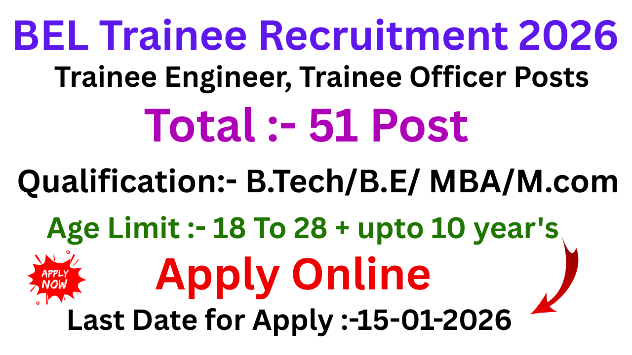 BEL Trainee Recruitment 2026