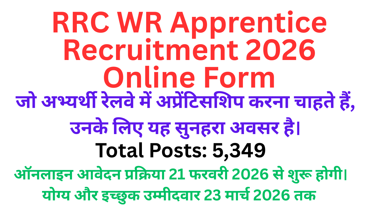 RRC WR Apprentice Recruitment 2026 Online Form