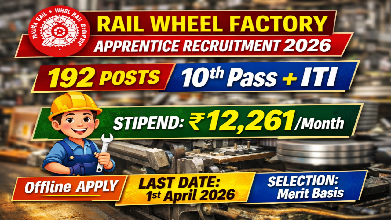 Rail Wheel Factory Apprentice Bharti 2026