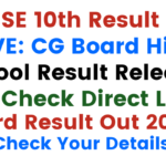 CGBSE 10th Result 2026 LIVE