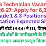 RRB Technician Vacancy 2026