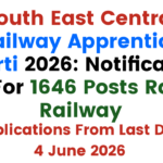 South East Central Railway Apprentice Bharti 2026