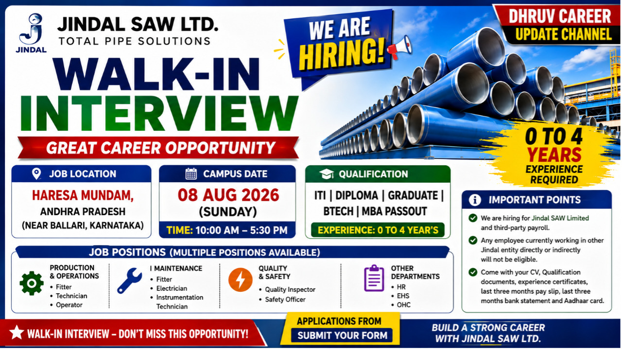 Jindal Saw Ltd Recruitment 2026